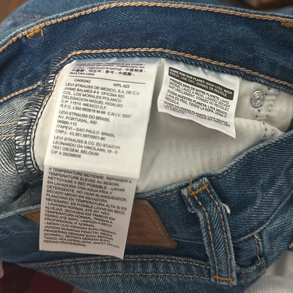 Levi Straight Leg Fringed Bottom Jeans - Picture 7 of 7